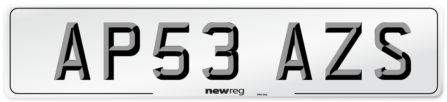 AP53 AZS Number Plate from New Reg